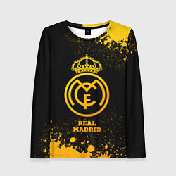 Лонгслив женский Real Madrid - gold gradient, цвет: 3D-принт