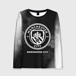 Лонгслив женский Manchester City sport на темном фоне, цвет: 3D-принт