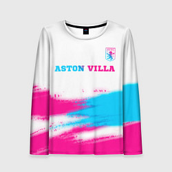 Лонгслив женский Aston Villa neon gradient style посередине, цвет: 3D-принт