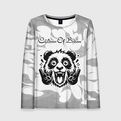 Лонгслив женский Children of Bodom рок панда на светлом фоне, цвет: 3D-принт