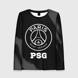 Лонгслив женский PSG sport на темном фоне, цвет: 3D-принт
