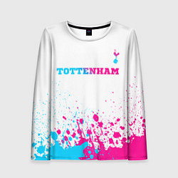 Женский лонгслив Tottenham neon gradient style посередине