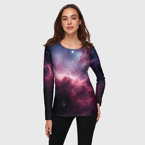 Женский лонгслив Абстрактный космос фантастика / 3D-принт – фото 3