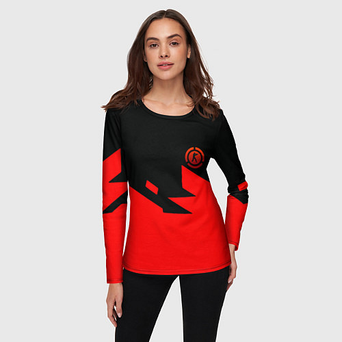 Женский лонгслив CSGO стильная геометрия красный / 3D-принт – фото 3