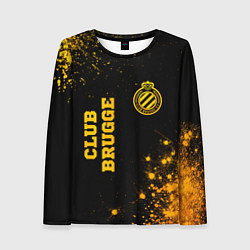 Лонгслив женский Club Brugge - gold gradient вертикально, цвет: 3D-принт