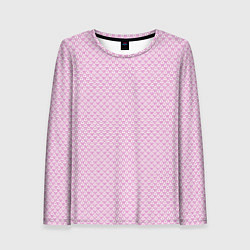 Лонгслив женский Светлый розовый паттерн треугольнички, цвет: 3D-принт