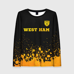 Лонгслив женский West Ham - gold gradient посередине, цвет: 3D-принт