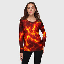 Лонгслив женский Текстура огня, цвет: 3D-принт — фото 2