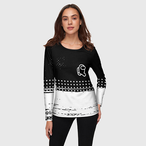 Женский лонгслив Among us геометрия / 3D-принт – фото 3
