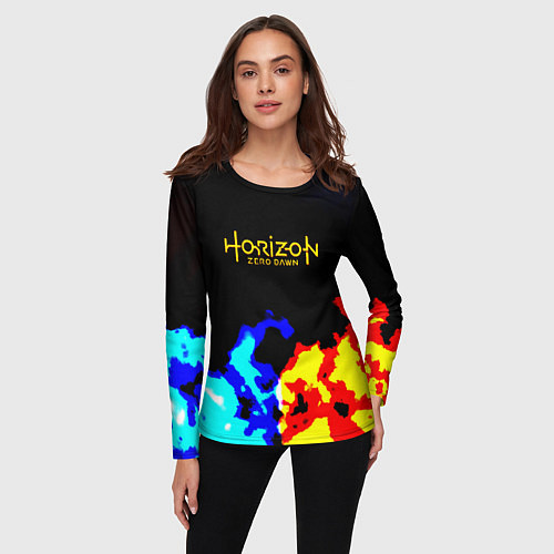 Женский лонгслив Horizon zero dawn огненный стиль / 3D-принт – фото 3