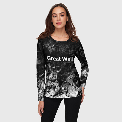 Женский лонгслив Great Wall black graphite / 3D-принт – фото 3