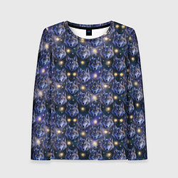 Лонгслив женский Волчий стиль дизайн с мордами волков, цвет: 3D-принт