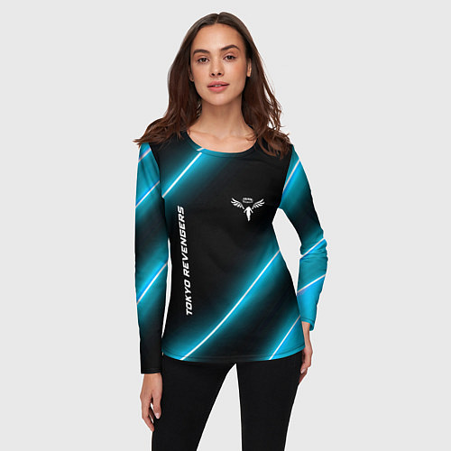 Женский лонгслив Tokyo Revengers неоновые лампы / 3D-принт – фото 3
