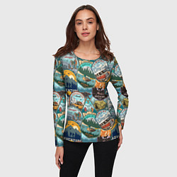Лонгслив женский Adventure stickers, цвет: 3D-принт — фото 2