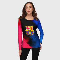 Лонгслив женский Barcelona fc club gradient smoke, цвет: 3D-принт — фото 2
