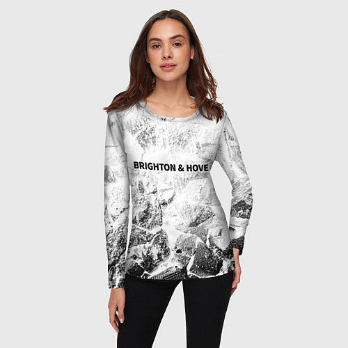 Женский лонгслив Brighton white graphite / 3D-принт – фото 3