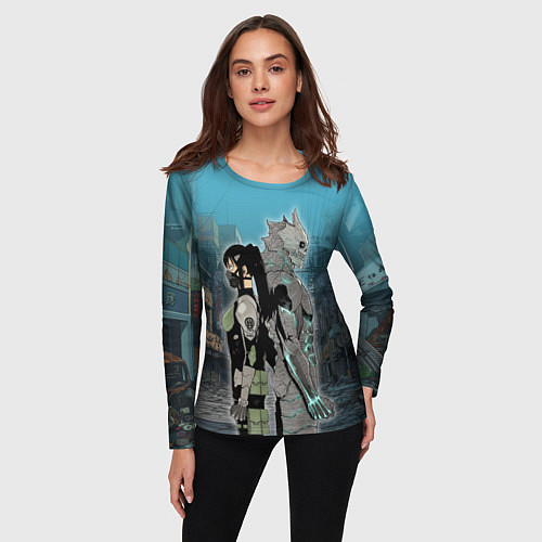 Женский лонгслив Хибино и Аширо -Кайдзю номер 8 / 3D-принт – фото 3