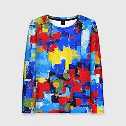 Лонгслив женский Смелые мазки яркой краски - нейросеть, цвет: 3D-принт