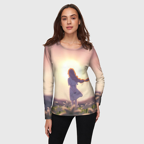 Женский лонгслив Фламме в детстве / 3D-принт – фото 3