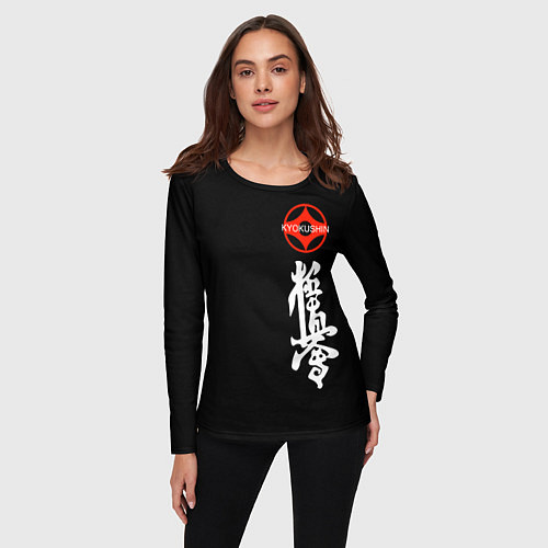 Женский лонгслив Карате кёкусин логотип / 3D-принт – фото 3