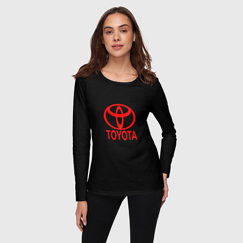 Женский лонгслив Toyota red logo / 3D-принт – фото 3