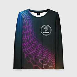 Женский лонгслив Saab neon hexagon