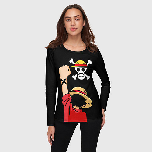 Женский лонгслив One piece - Monkey D Luffy / 3D-принт – фото 3
