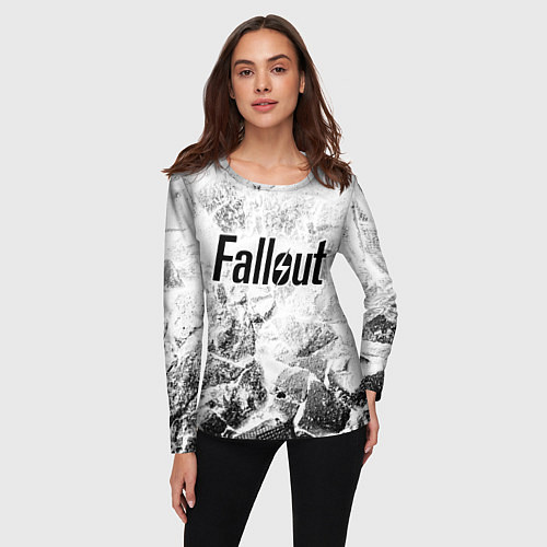 Женский лонгслив Fallout white graphite / 3D-принт – фото 3