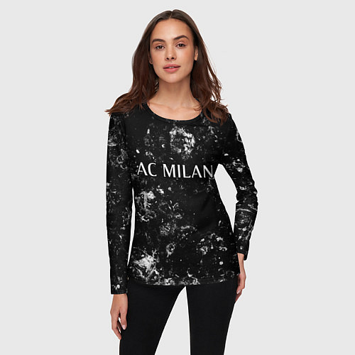 Женский лонгслив AC Milan black ice / 3D-принт – фото 3