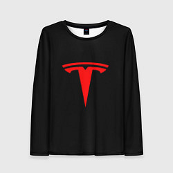 Лонгслив женский Tesla red logo, цвет: 3D-принт