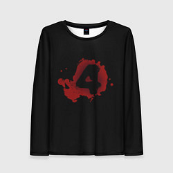 Лонгслив женский Left 4 Dead logo красный, цвет: 3D-принт