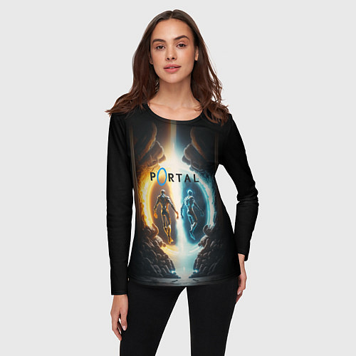 Женский лонгслив Люди в портале / 3D-принт – фото 3