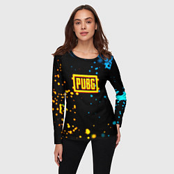 Лонгслив женский PUBG огненное лого, цвет: 3D-принт — фото 2