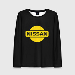 Лонгслив женский Nissan yellow logo, цвет: 3D-принт