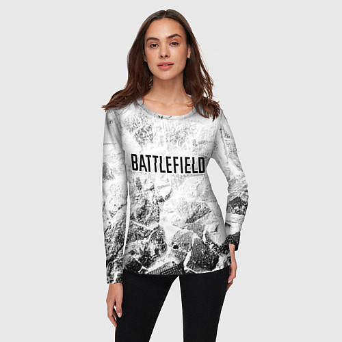 Женский лонгслив Battlefield white graphite / 3D-принт – фото 3