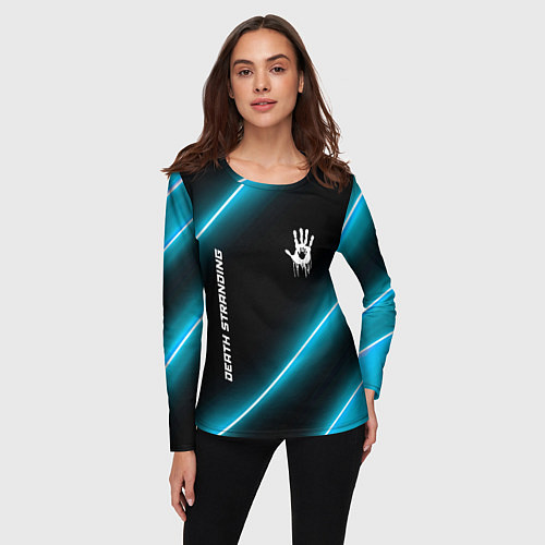 Женский лонгслив Death Stranding неоновые лампы / 3D-принт – фото 3