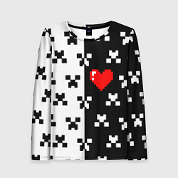 Женский лонгслив Minecraft pattern love