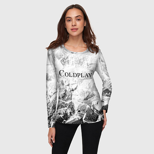 Женский лонгслив Coldplay white graphite / 3D-принт – фото 3