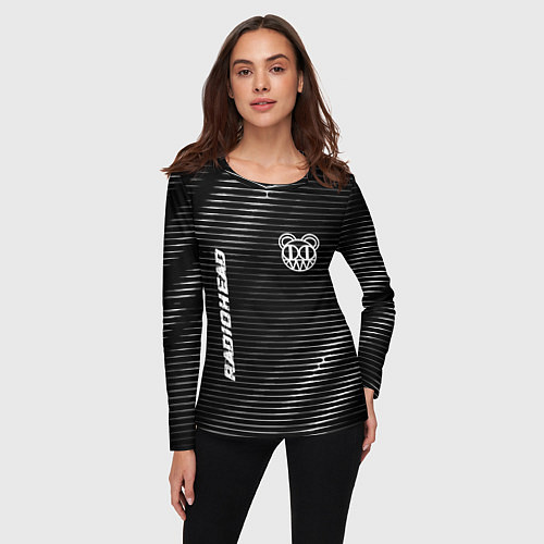 Женский лонгслив Radiohead metal rock lines / 3D-принт – фото 3