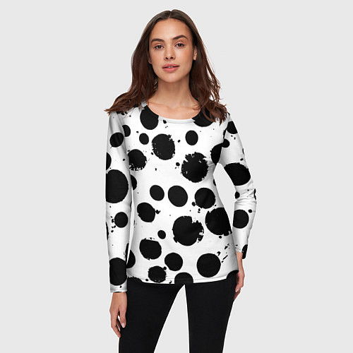 Женский лонгслив Abstract black blots - ai art fantasy / 3D-принт – фото 3