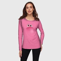 Лонгслив женский Эмоция стыда - лицо крупное, цвет: 3D-принт — фото 2