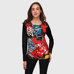 Лонгслив женский Самурай и демон Они, цвет: 3D-принт — фото 2