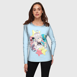 Лонгслив женский Алиса - Аля иногда кокетничает со мной по-русски, цвет: 3D-принт — фото 2