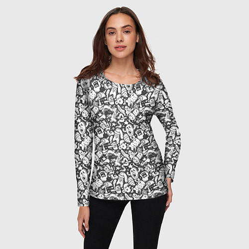 Женский лонгслив Монстры и звёзды / 3D-принт – фото 3