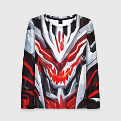 Лонгслив женский Абстрактный красный кибер демон, цвет: 3D-принт