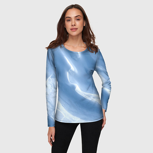 Женский лонгслив Снежный покров / 3D-принт – фото 3