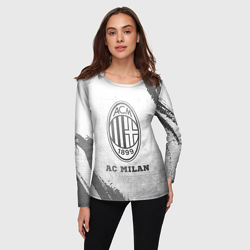 Женский лонгслив AC Milan - white gradient / 3D-принт – фото 3