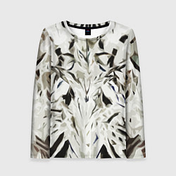 Лонгслив женский Black and white abstraction, цвет: 3D-принт