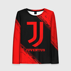 Лонгслив женский Juventus - red gradient, цвет: 3D-принт