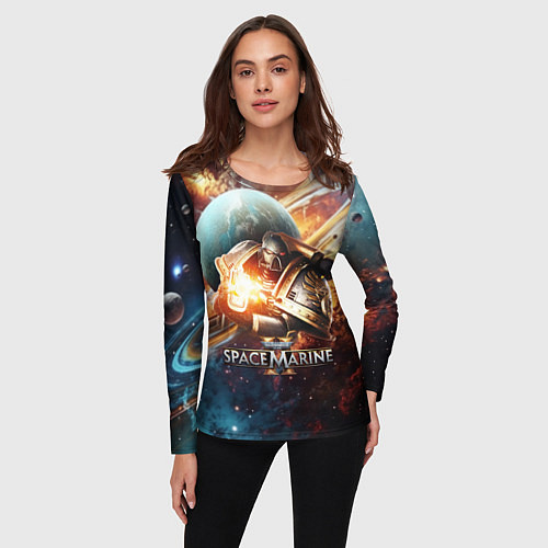 Женский лонгслив Warhammer 40000 space marine 2 / 3D-принт – фото 3